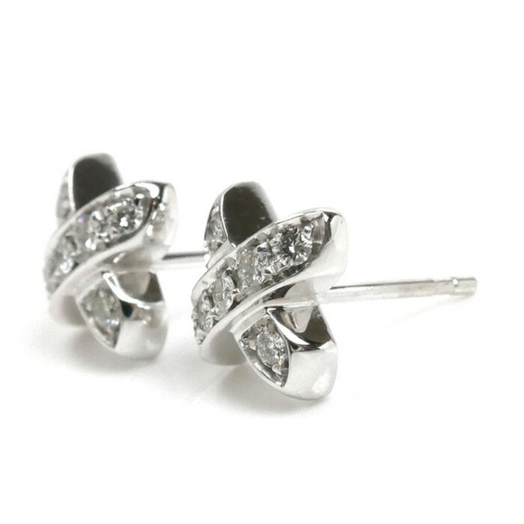 TIFFANY 18k Silver Diamond Earrings - Picture 3 of 5